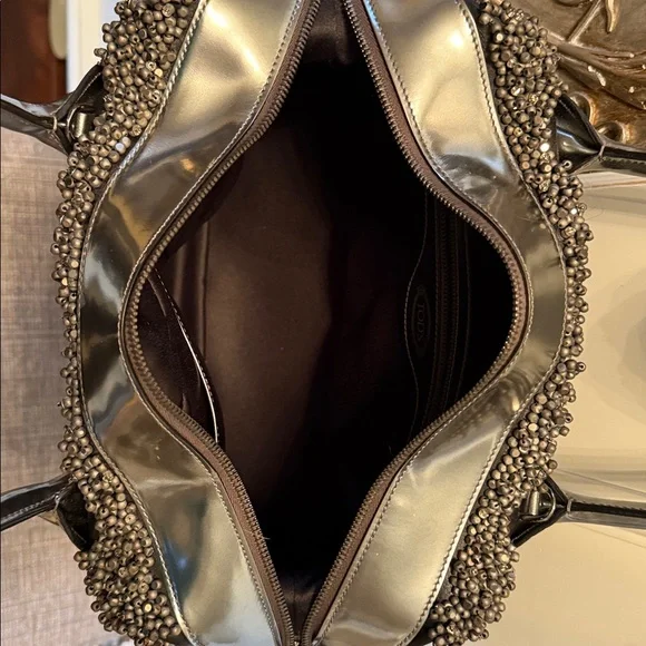 NWOT Tod's Black embellished Beaded tote Bag W/dustbag - Picture 11 of 16